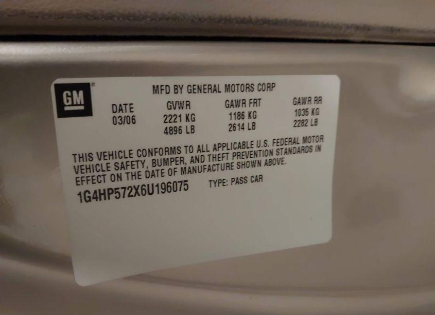 Photo 9 of 2006 Buick Lucerne CX (VIN 1G4HP572X6U196075)