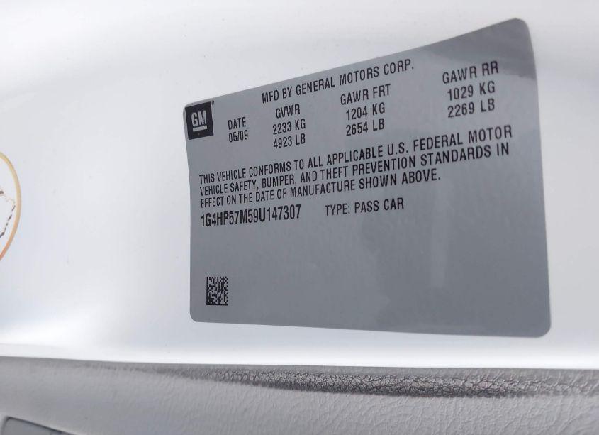 Photo 9 of 2009 Buick Lucerne CX (VIN 1G4HP57M59U147307)