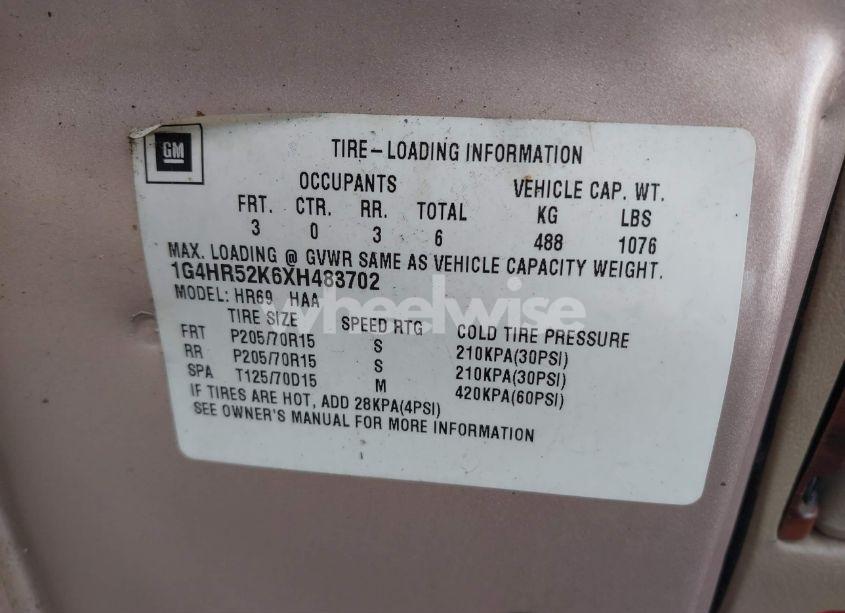 Photo 9 of 1999 Buick Lesabre LIMITED CMI (VIN 1G4HR52K6XH483702)