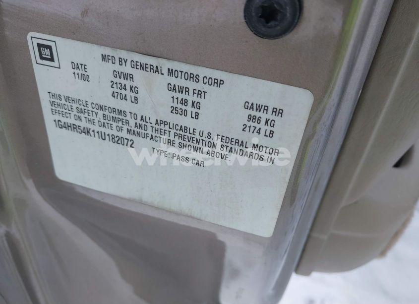 Photo 9 of 2001 Buick Lesabre LIMITED (VIN 1G4HR54K11U182072)