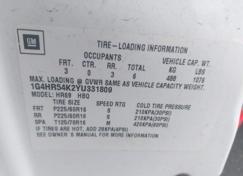 Photo 9 of 2000 Buick Lesabre LIMITED (VIN 1G4HR54K2YU331809)