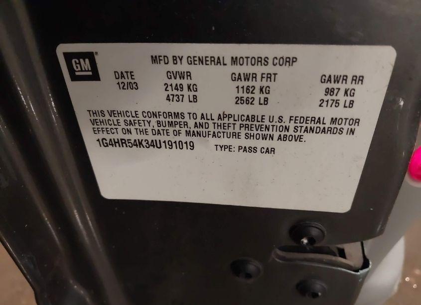 Photo 9 of 2004 Buick Lesabre LIMITED (VIN 1G4HR54K34U191019)