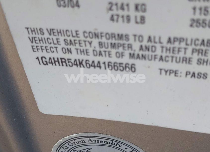 Photo 9 of 2004 Buick Lesabre LIMITED (VIN 1G4HR54K644166566)