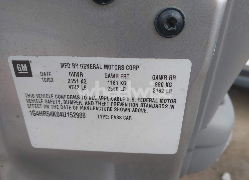 Photo 9 of 2004 Buick Lesabre LIMITED (VIN 1G4HR54K64U152988)