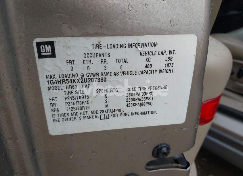 Photo 9 of 2002 Buick Lesabre LIMITED (VIN 1G4HR54KX2U207360)