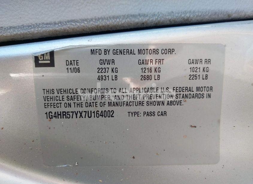 Photo 9 of 2007 Buick Lucerne CXL (VIN 1G4HR57YX7U164002)