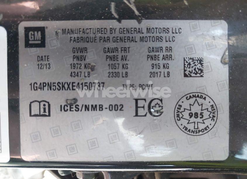 Photo 9 of 2014 Buick Verano (VIN 1G4PN5SKXE4150737)