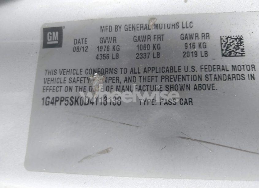 Photo 9 of 2013 Buick Verano (VIN 1G4PP5SK0D4113138)