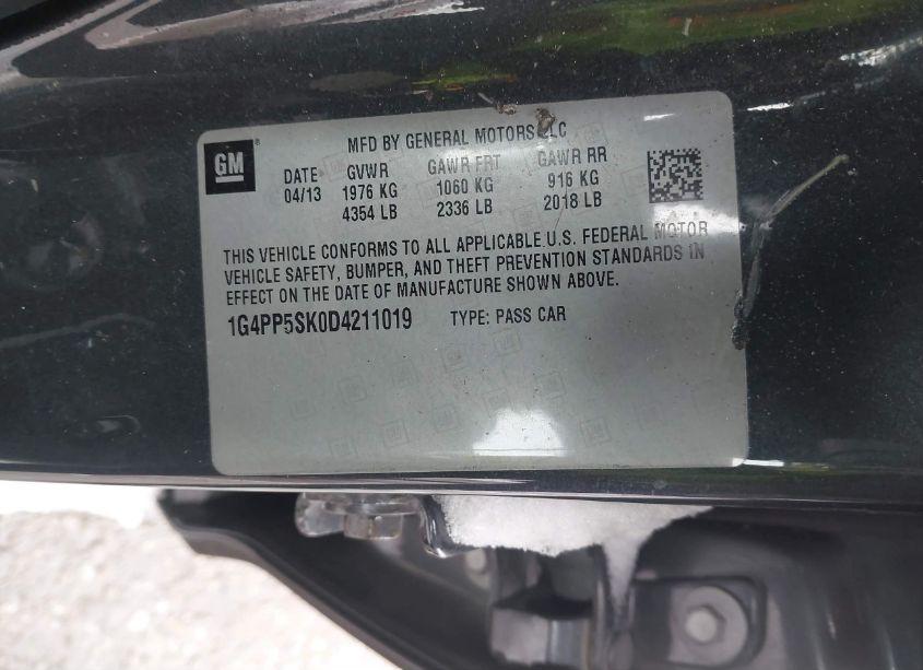 Photo 9 of 2013 Buick Verano (VIN 1G4PP5SK0D4211019)