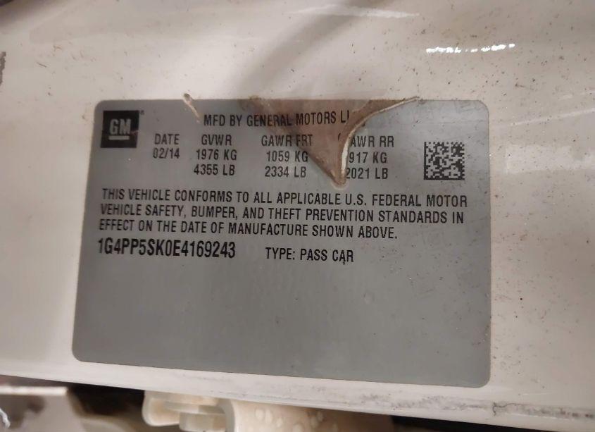 Photo 9 of 2014 Buick Verano (VIN 1G4PP5SK0E4169243)