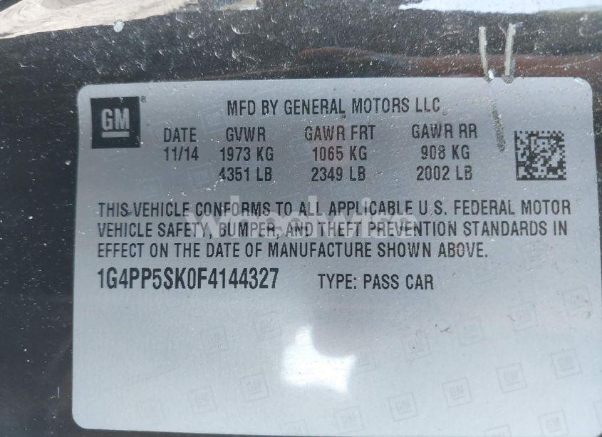 Photo 9 of 2015 Buick Verano (VIN 1G4PP5SK0F4144327)