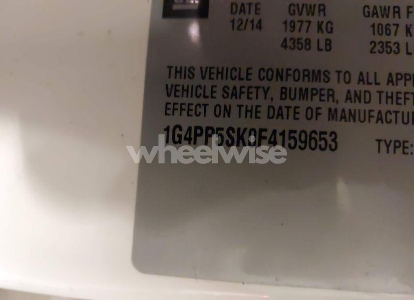 Photo 9 of 2015 Buick Verano (VIN 1G4PP5SK0F4159653)