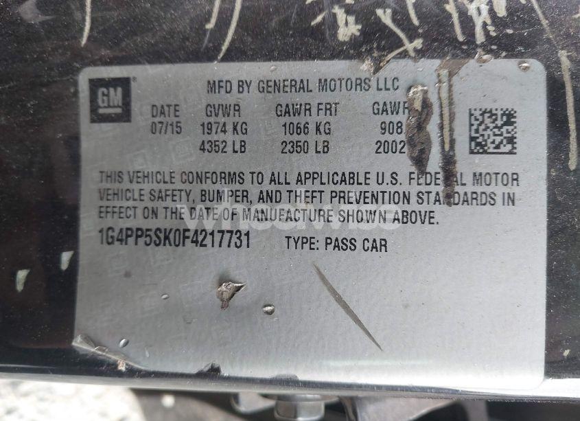 Photo 9 of 2015 Buick Verano (VIN 1G4PP5SK0F4217731)