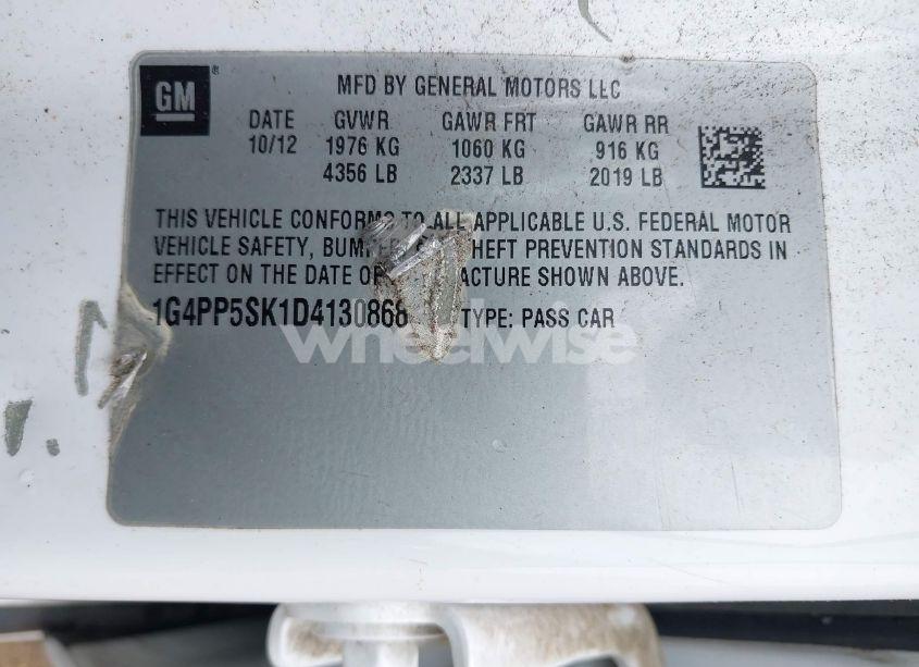 Photo 9 of 2013 Buick Verano (VIN 1G4PP5SK1D4130868)