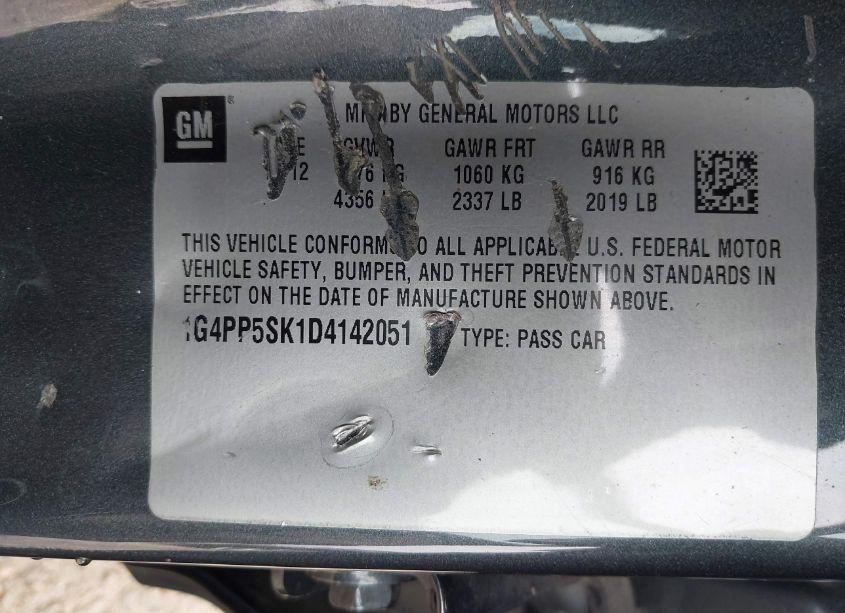 Photo 9 of 2013 Buick Verano (VIN 1G4PP5SK1D4142051)