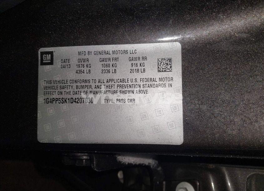 Photo 9 of 2013 Buick Verano (VIN 1G4PP5SK1D4207030)