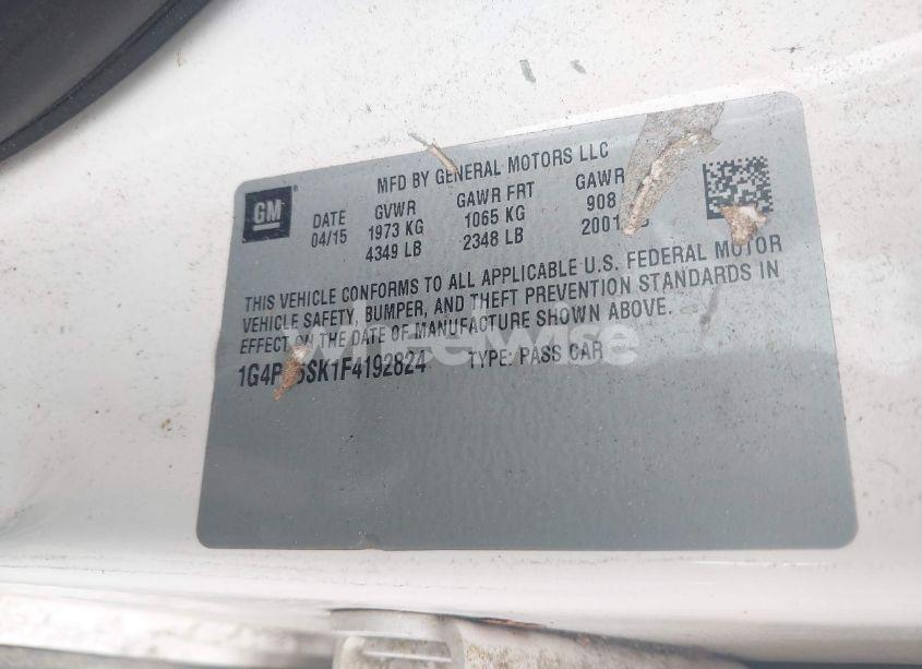 Photo 9 of 2015 Buick Verano (VIN 1G4PP5SK1F4192824)