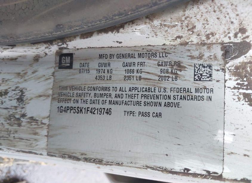 Photo 9 of 2015 Buick Verano (VIN 1G4PP5SK1F4219746)