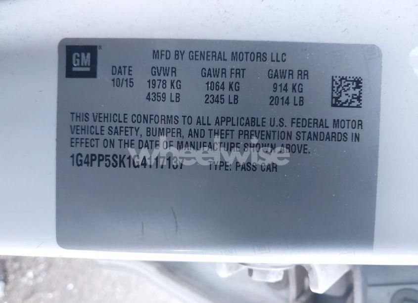 Photo 9 of 2016 Buick Verano (VIN 1G4PP5SK1G4117137)