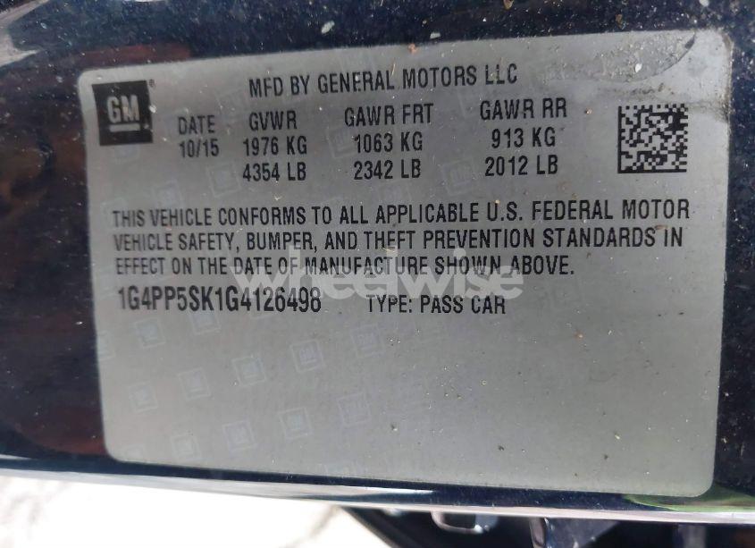 Photo 9 of 2016 Buick Verano (VIN 1G4PP5SK1G4126498)