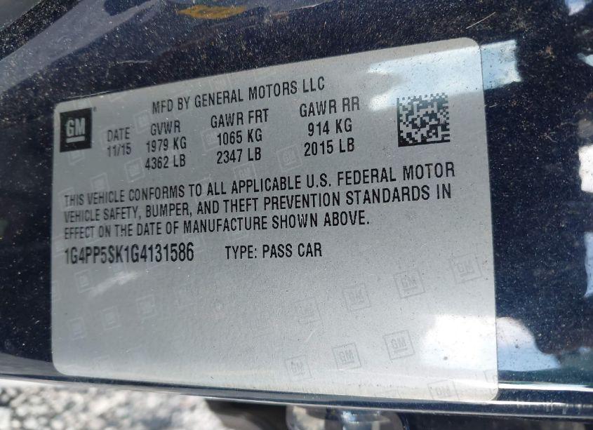 Photo 9 of 2016 Buick Verano (VIN 1G4PP5SK1G4131586)