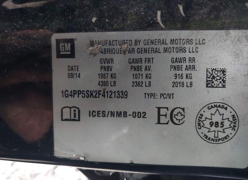 Photo 9 of 2015 Buick Verano (VIN 1G4PP5SK2F4121339)