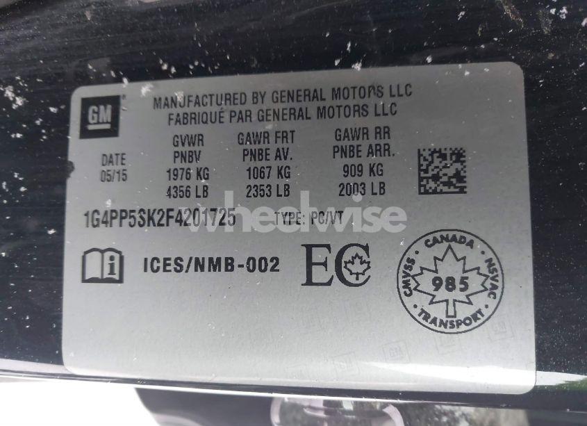 Photo 9 of 2015 Buick Verano (VIN 1G4PP5SK2F4201725)