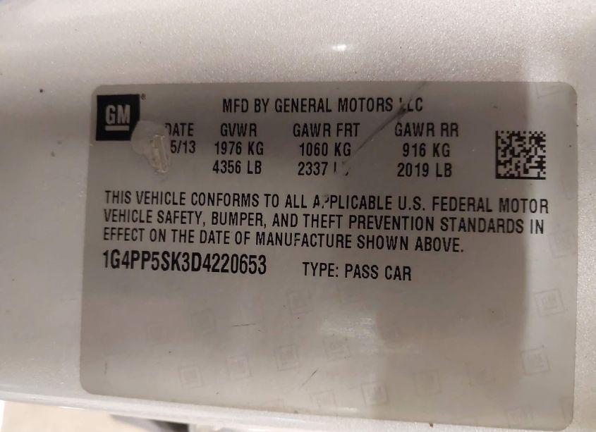 Photo 9 of 2013 Buick Verano (VIN 1G4PP5SK3D4220653)