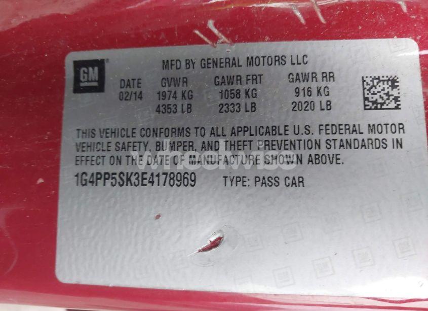 Photo 9 of 2014 Buick Verano (VIN 1G4PP5SK3E4178969)