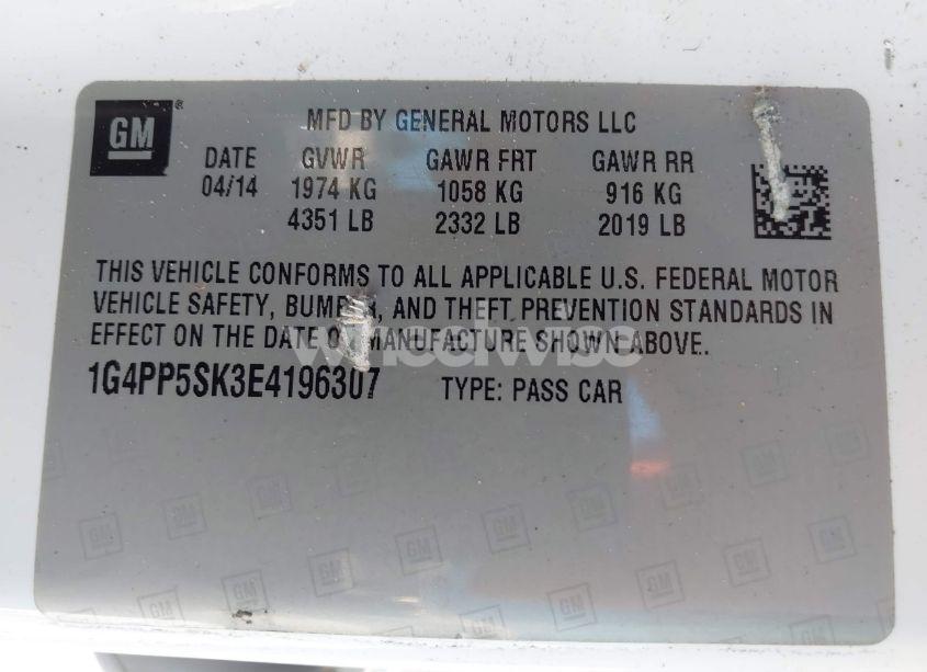 Photo 9 of 2014 Buick Verano (VIN 1G4PP5SK3E4196307)
