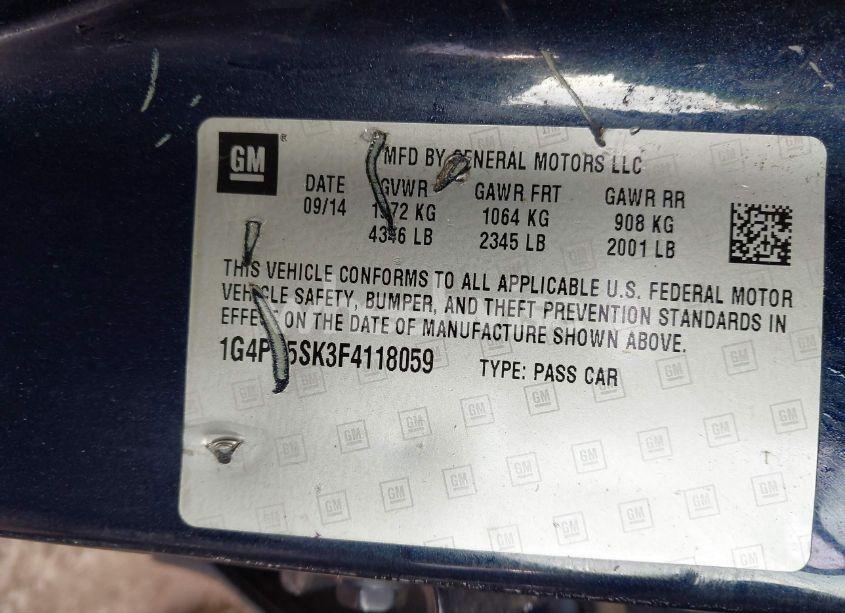 Photo 9 of 2015 Buick Verano (VIN 1G4PP5SK3F4118059)