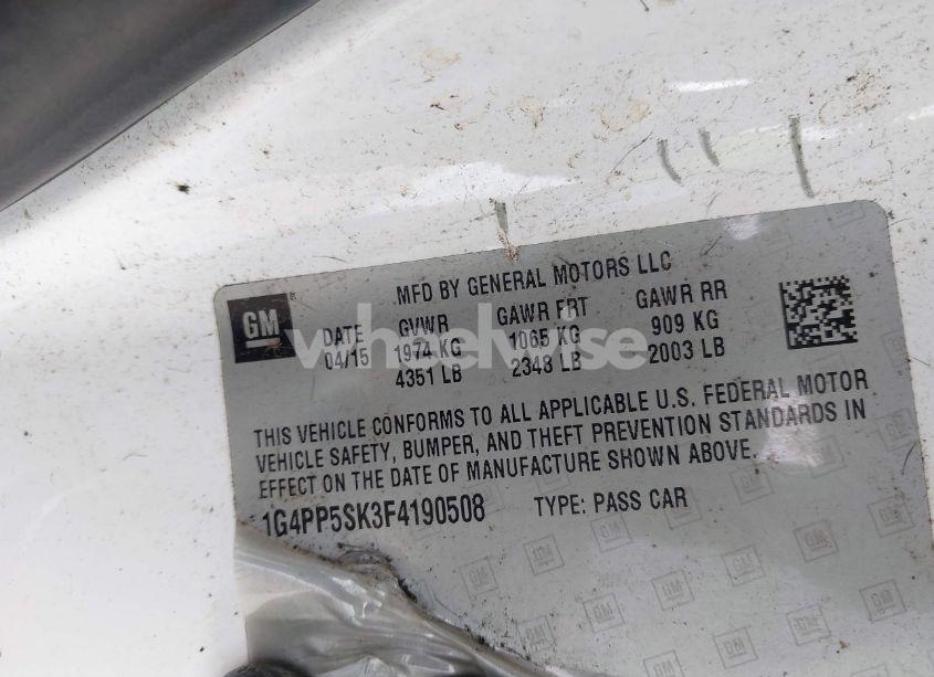 Photo 9 of 2015 Buick Verano (VIN 1G4PP5SK3F4190508)