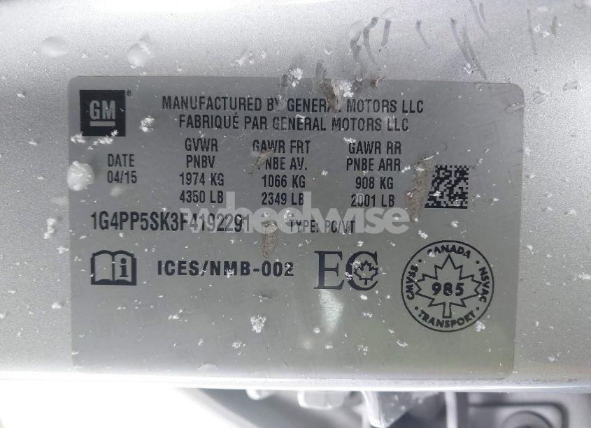 Photo 9 of 2015 Buick Verano (VIN 1G4PP5SK3F4192291)