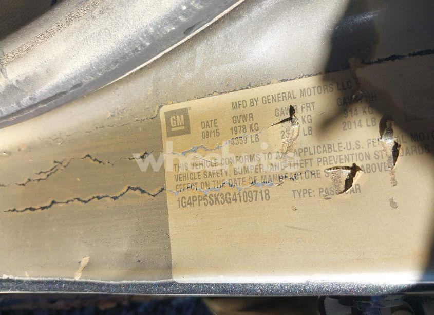 Photo 9 of 2016 Buick Verano (VIN 1G4PP5SK3G4109718)