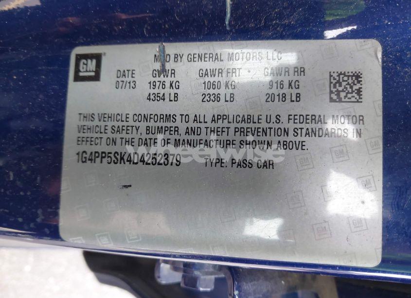 Photo 9 of 2013 Buick Verano (VIN 1G4PP5SK4D4252379)