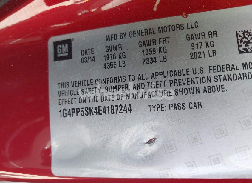 Photo 9 of 2014 Buick Verano (VIN 1G4PP5SK4E4187244)