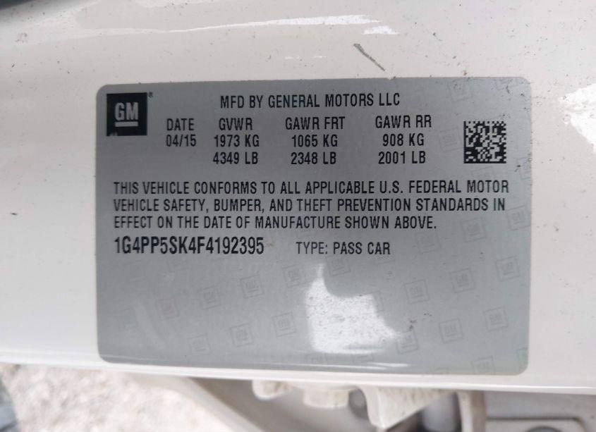 Photo 9 of 2015 Buick Verano (VIN 1G4PP5SK4F4192395)