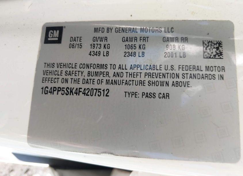 Photo 9 of 2015 Buick Verano (VIN 1G4PP5SK4F4207512)