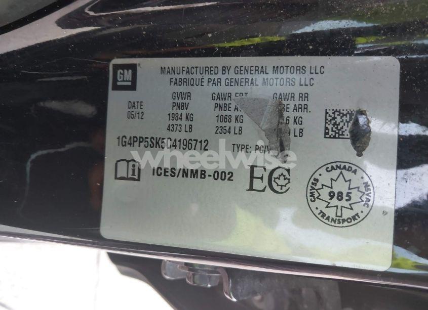 Photo 9 of 2012 Buick Verano (VIN 1G4PP5SK5C4196712)