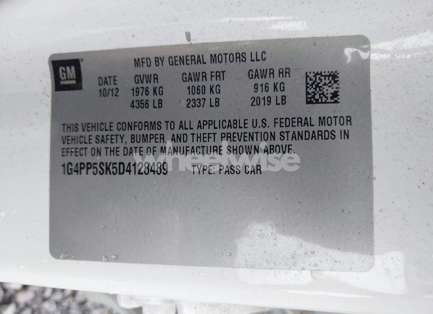 Photo 9 of 2013 Buick Verano (VIN 1G4PP5SK5D4128489)