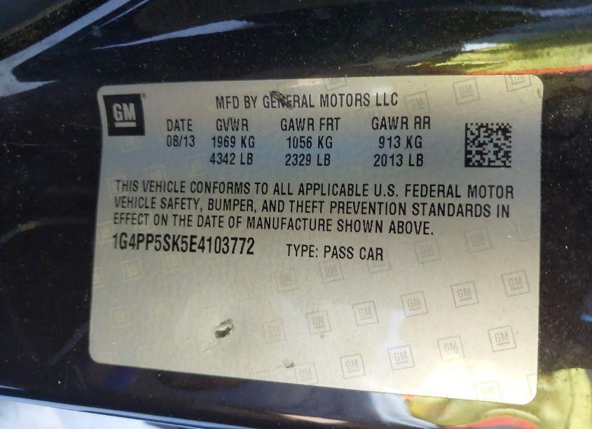Photo 9 of 2014 Buick Verano (VIN 1G4PP5SK5E4103772)