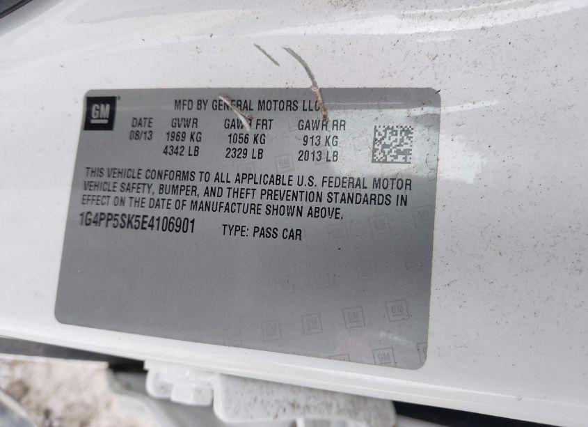 Photo 9 of 2014 Buick Verano (VIN 1G4PP5SK5E4106901)