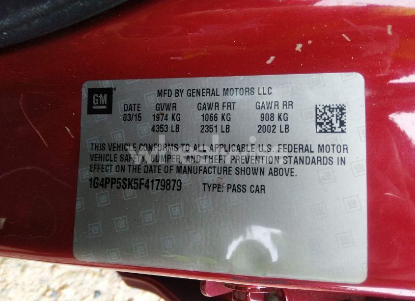 Photo 9 of 2015 Buick Verano (VIN 1G4PP5SK5F4179879)