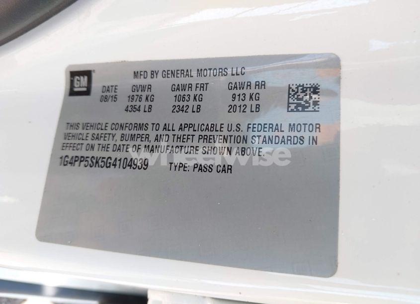 Photo 9 of 2016 Buick Verano (VIN 1G4PP5SK5G4104939)