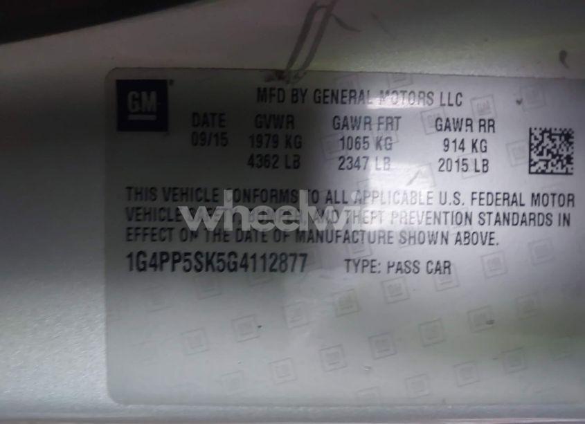 Photo 9 of 2016 Buick Verano (VIN 1G4PP5SK5G4112877)