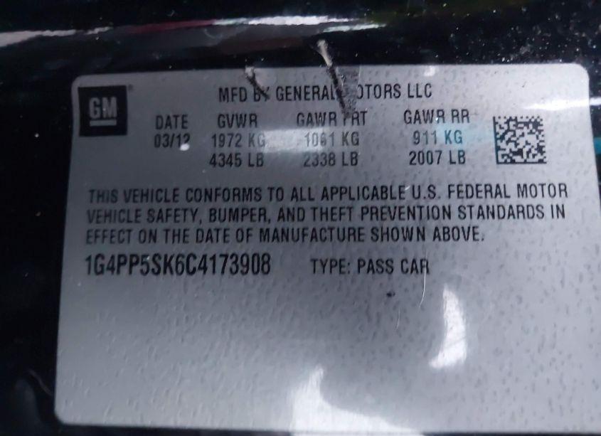 Photo 9 of 2012 Buick Verano (VIN 1G4PP5SK6C4173908)