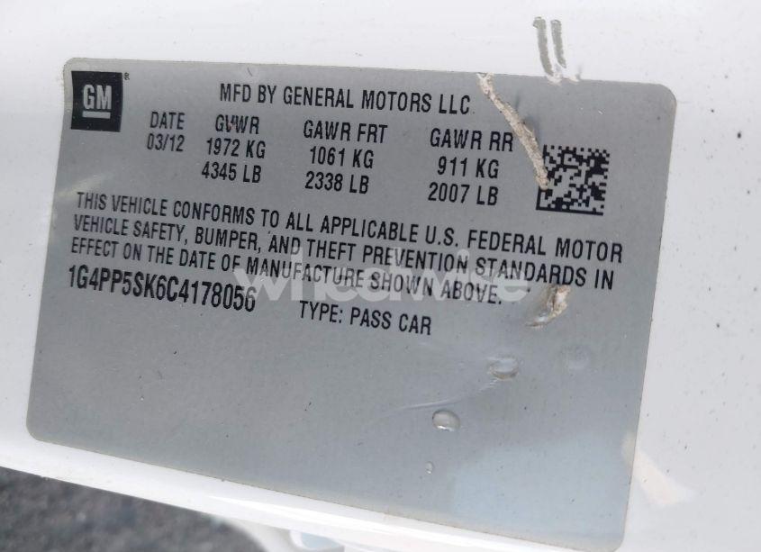 Photo 9 of 2012 Buick Verano (VIN 1G4PP5SK6C4178056)