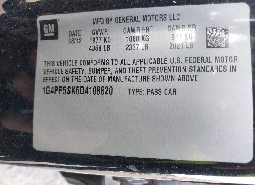 Photo 9 of 2013 Buick Verano (VIN 1G4PP5SK6D4108820)