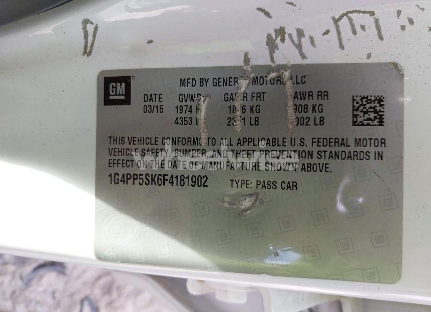 Photo 9 of 2015 Buick Verano (VIN 1G4PP5SK6F4181902)