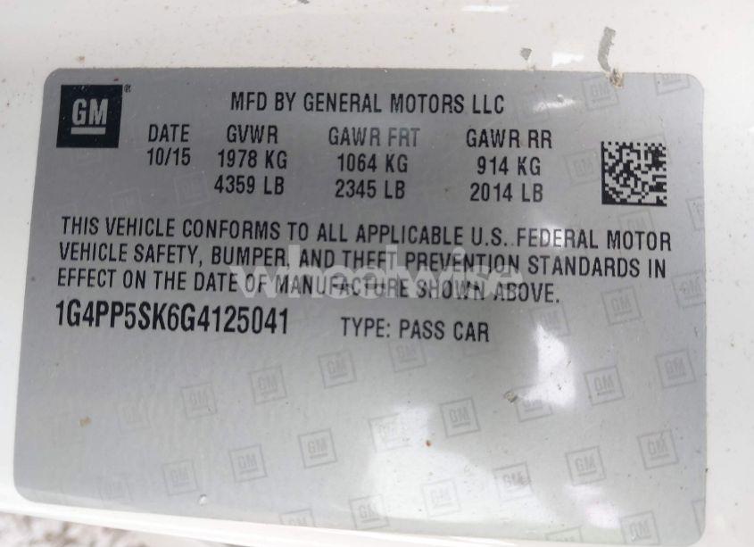 Photo 9 of 2016 Buick Verano (VIN 1G4PP5SK6G4125041)